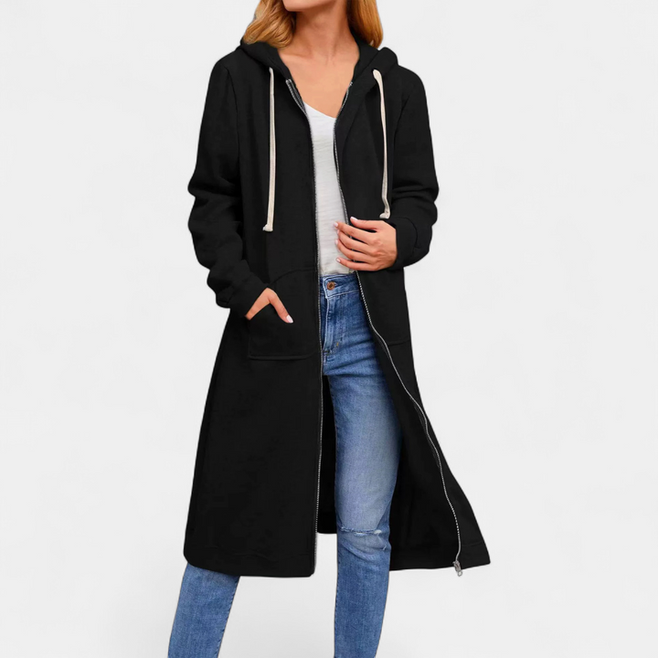 Julie | Hooded Zip-Up Longline Cardigan