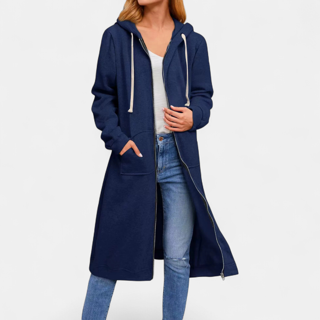 Julie | Hooded Zip-Up Longline Cardigan