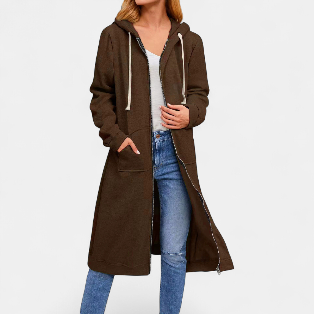 Julie | Hooded Zip-Up Longline Cardigan