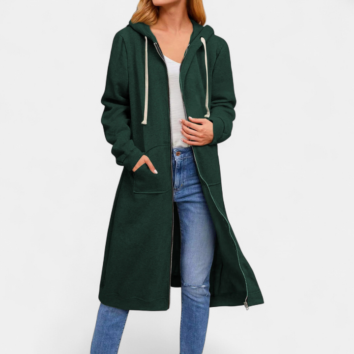 Julie | Hooded Zip-Up Longline Cardigan