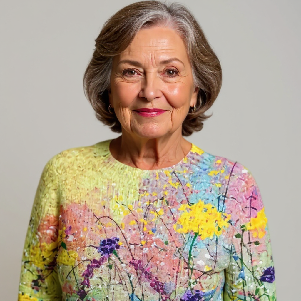 Julie | Relaxed Floral Crewneck Knit Sweater