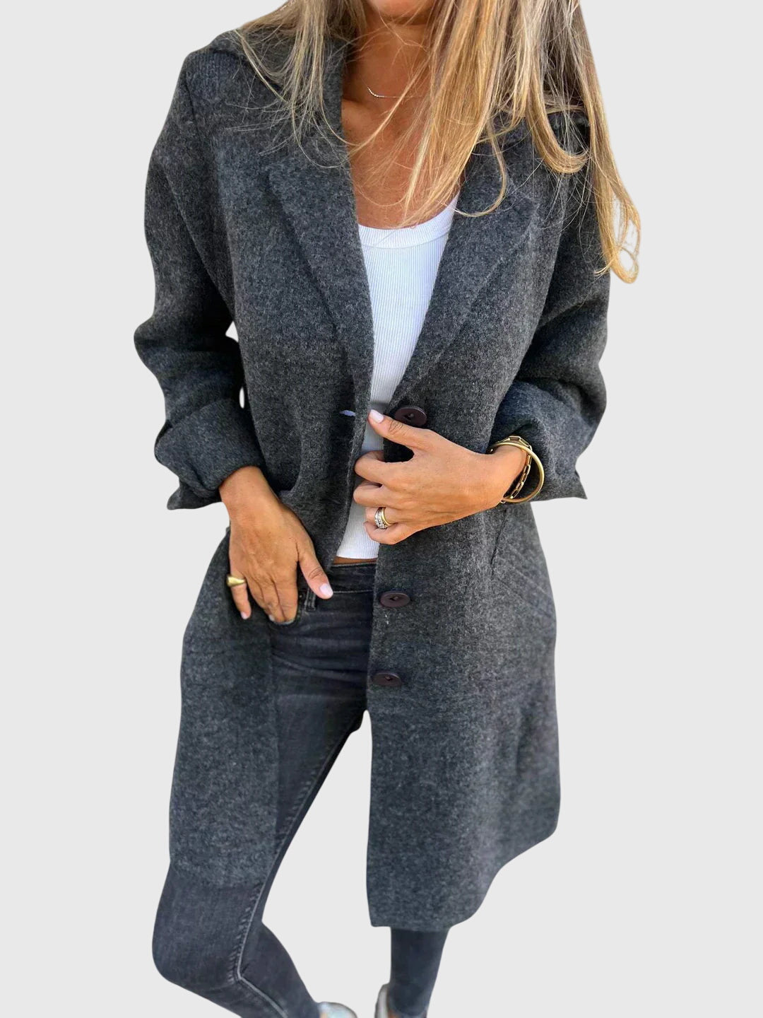 Julie | Relaxed Notched Lapel Longline Blazer