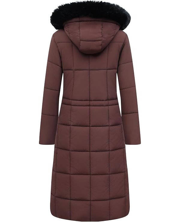 Julie | Sophisticated Long Puffer Winter Coats with Faux Fur Hood