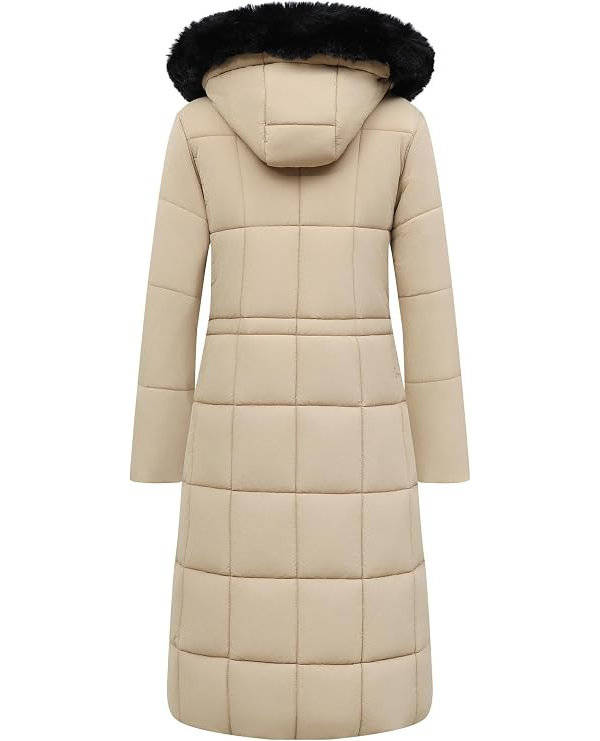 Julie | Sophisticated Long Puffer Winter Coats with Faux Fur Hood
