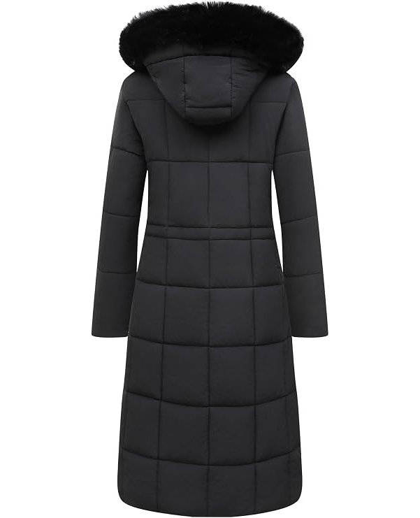 Julie | Sophisticated Long Puffer Winter Coats with Faux Fur Hood