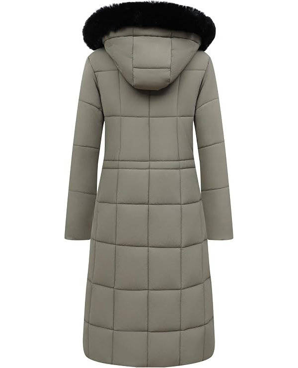 Julie | Sophisticated Long Puffer Winter Coats with Faux Fur Hood