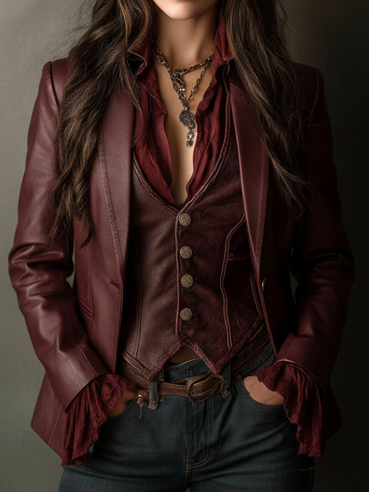 Julie | Stylish Vintage Notched Lapel Blazer Jacket