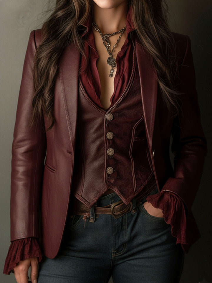 Julie | Stylish Vintage Notched Lapel Blazer Jacket
