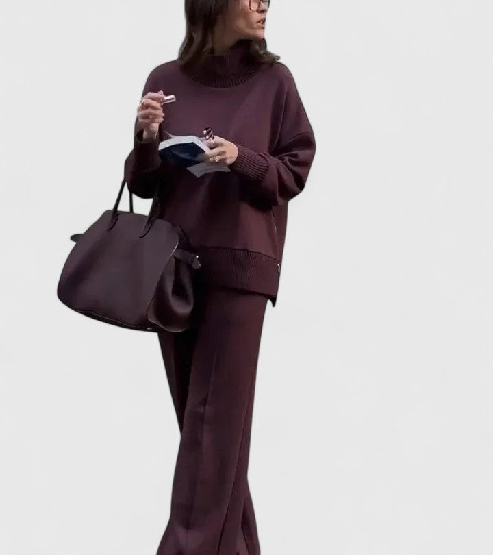 Julie | Timeless High Neck Wide Leg Lounge Set