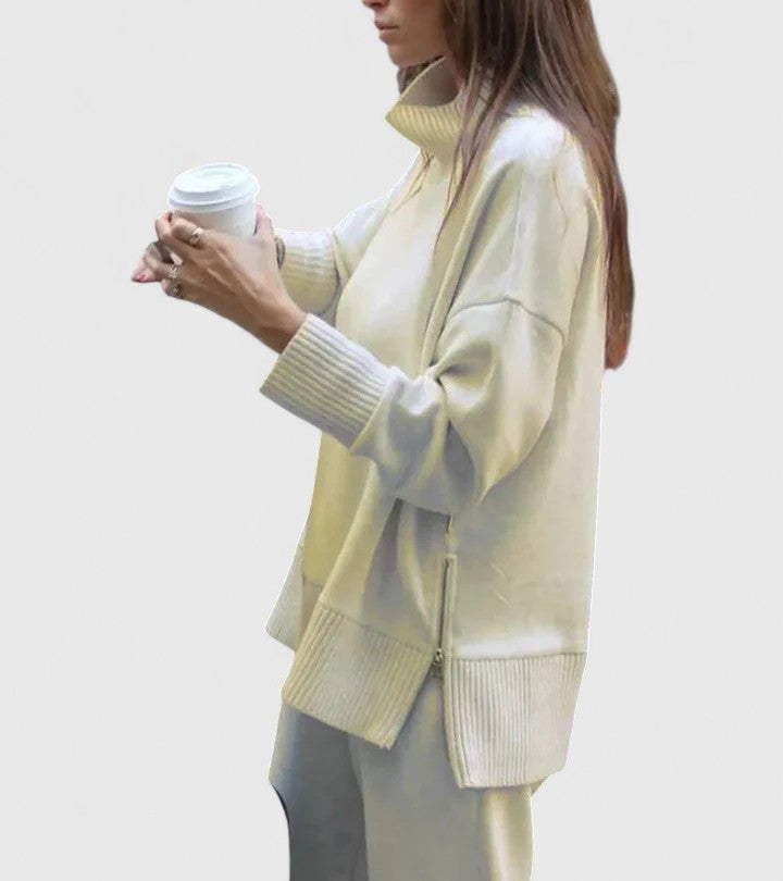 Julie | Timeless High Neck Wide Leg Lounge Set