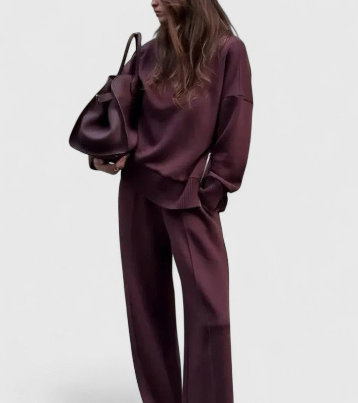 Julie | Timeless High Neck Wide Leg Lounge Set