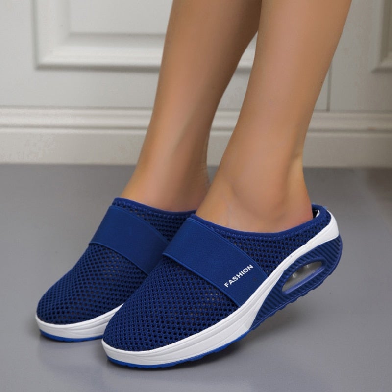 Kaja | Raffineret Slip-On Hjemmesko med Luftsål og Mesh-Overdel