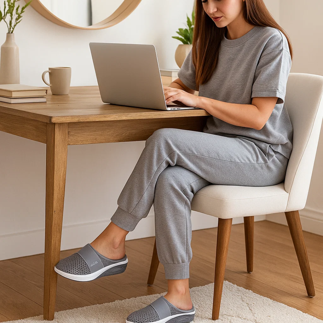 Kaja | Raffineret Slip-On Hjemmesko med Luftsål og Mesh-Overdel
