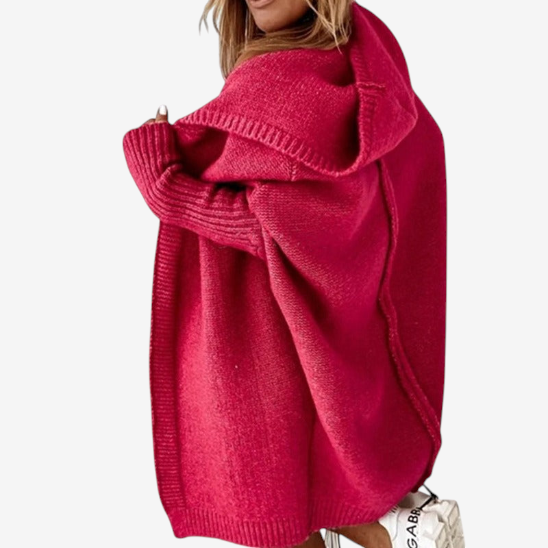 Kaja | Sofistikeret Hoodie Strikket Cardigan Dame
