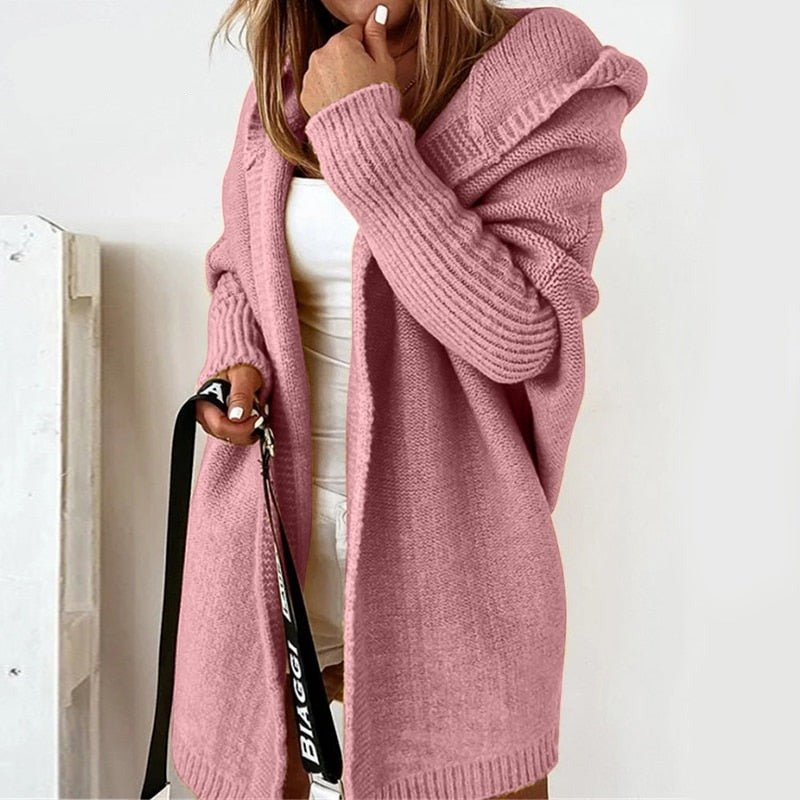 Kaja | Sofistikeret Hoodie Strikket Cardigan Dame
