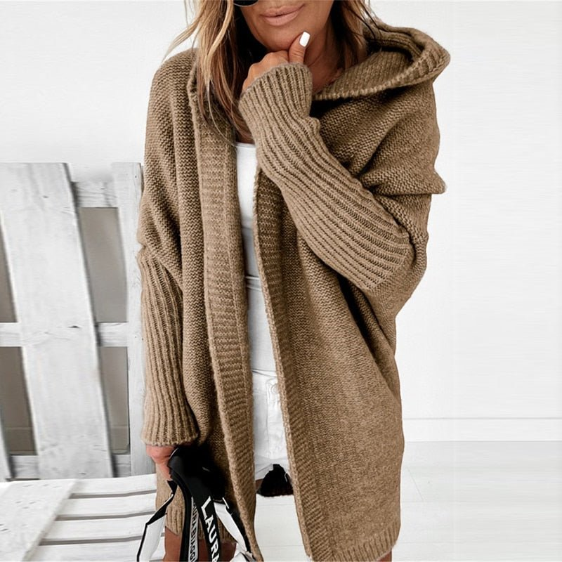 Kaja | Sofistikeret Hoodie Strikket Cardigan Dame