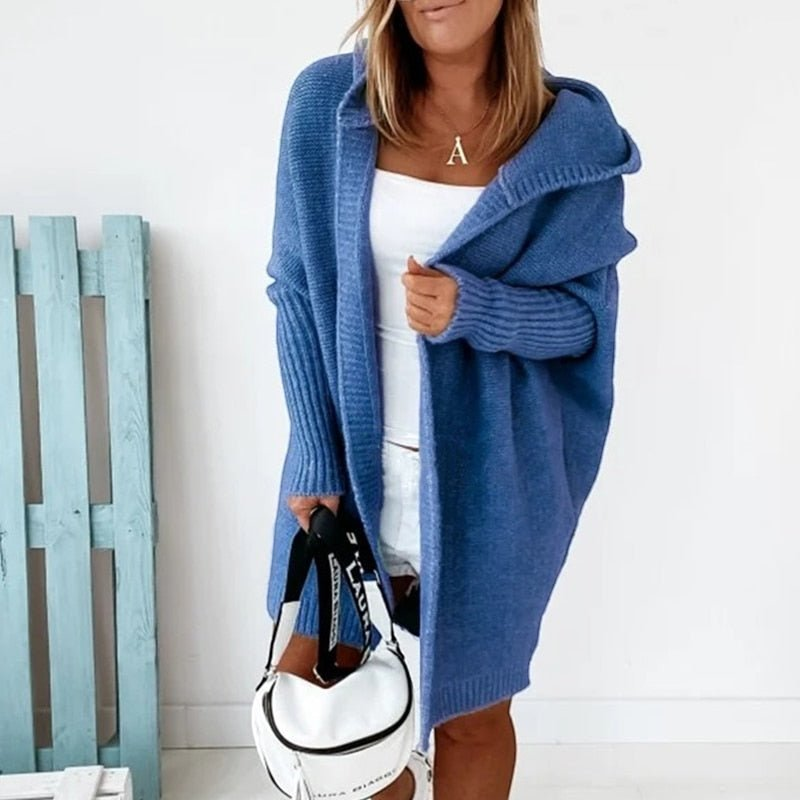 Kaja | Sofistikeret Hoodie Strikket Cardigan Dame