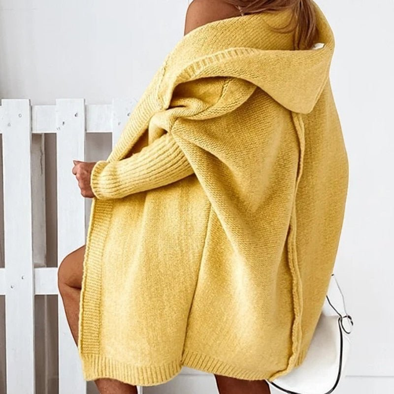 Kaja | Sofistikeret Hoodie Strikket Cardigan Dame