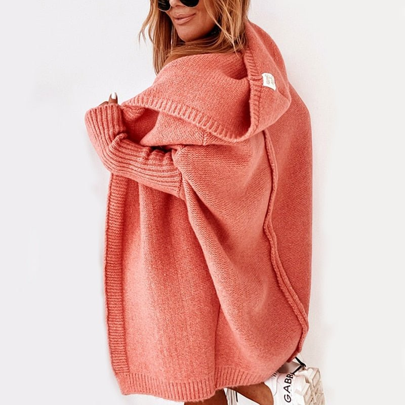 Kaja | Sofistikeret Hoodie Strikket Cardigan Dame