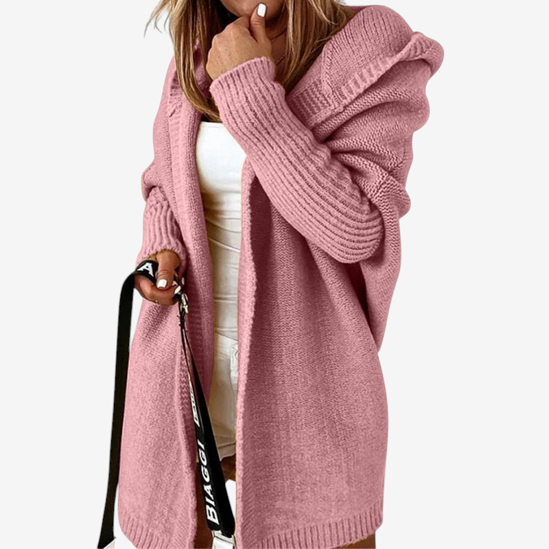 Kaja | Sofistikeret Hoodie Strikket Cardigan Dame