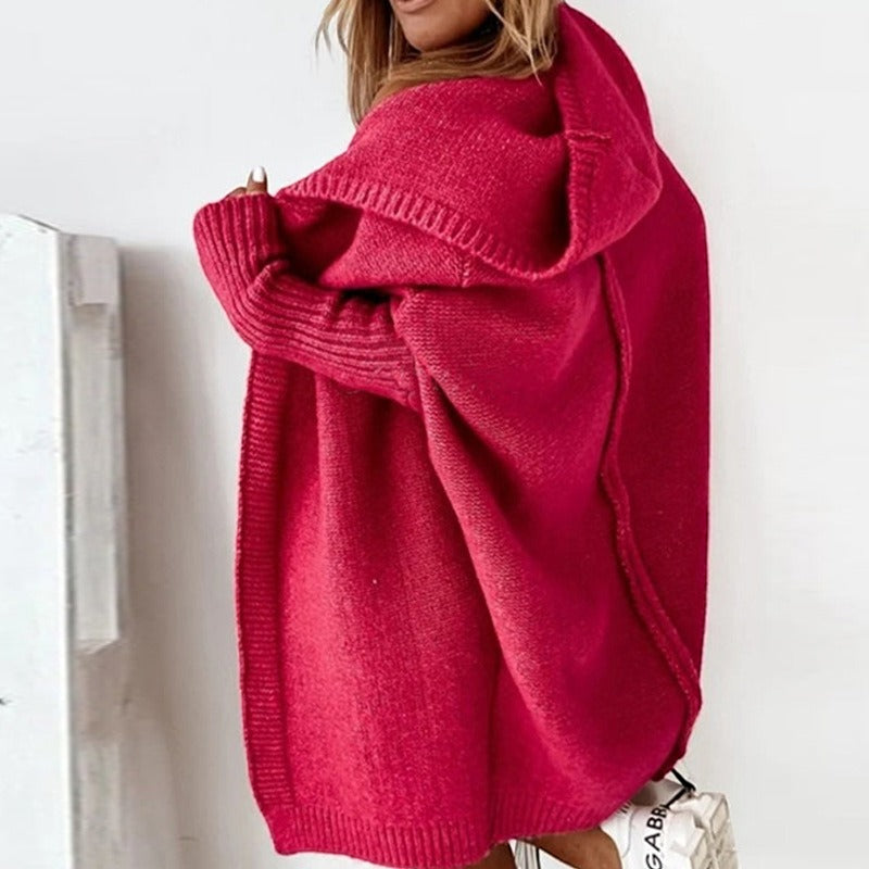 Kaja | Sofistikeret Hoodie Strikket Cardigan Dame