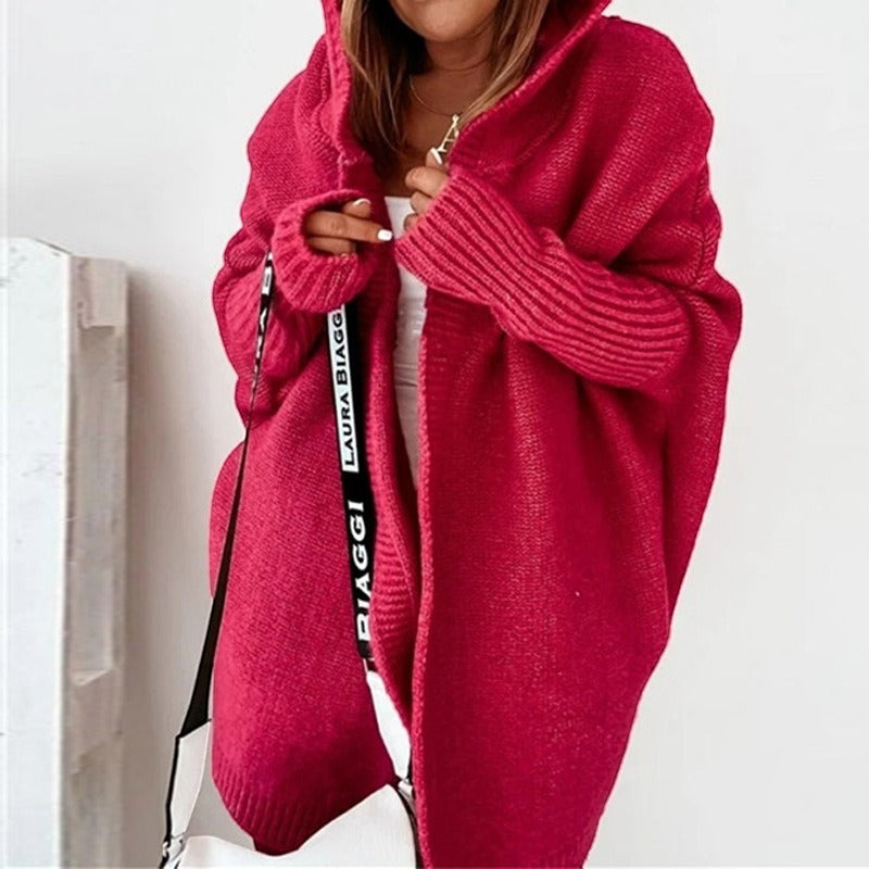 Kaja | Sofistikeret Hoodie Strikket Cardigan Dame