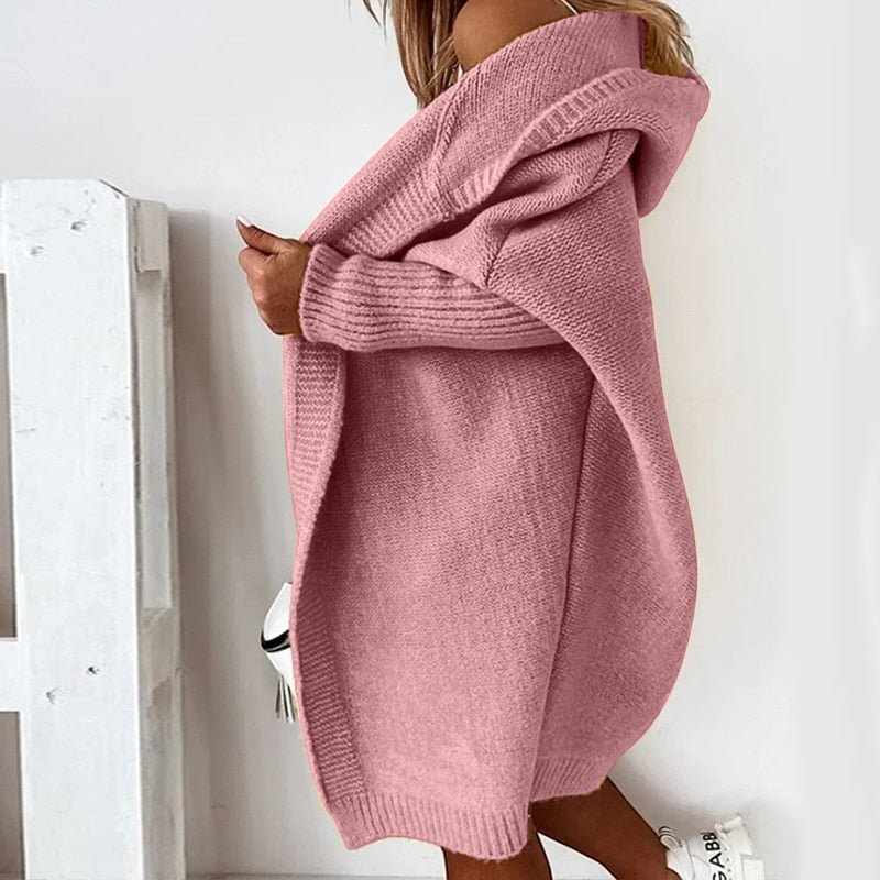 Kaja | Sofistikeret Hoodie Strikket Cardigan Dame