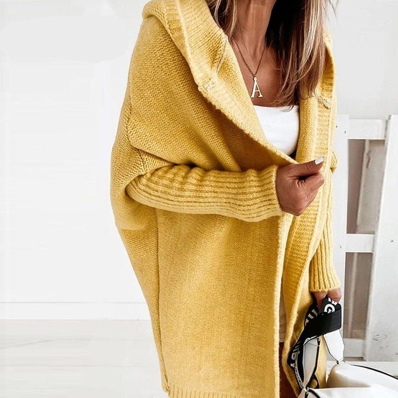 Kaja | Sofistikeret Hoodie Strikket Cardigan Dame