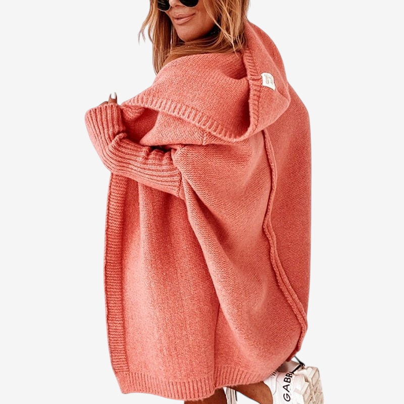 Kaja | Sofistikeret Hoodie Strikket Cardigan Dame