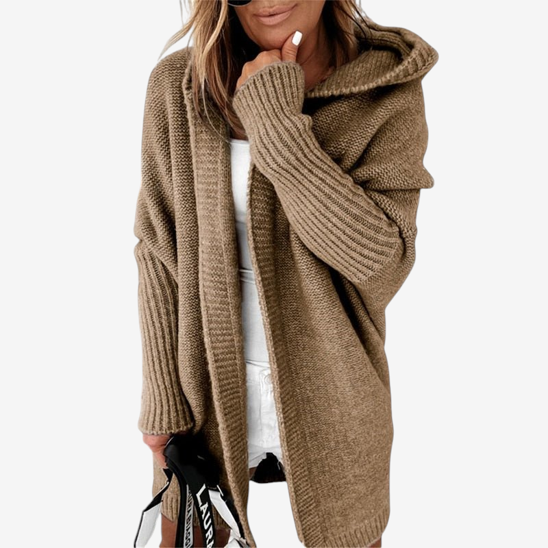Kaja | Sofistikeret Hoodie Strikket Cardigan Dame