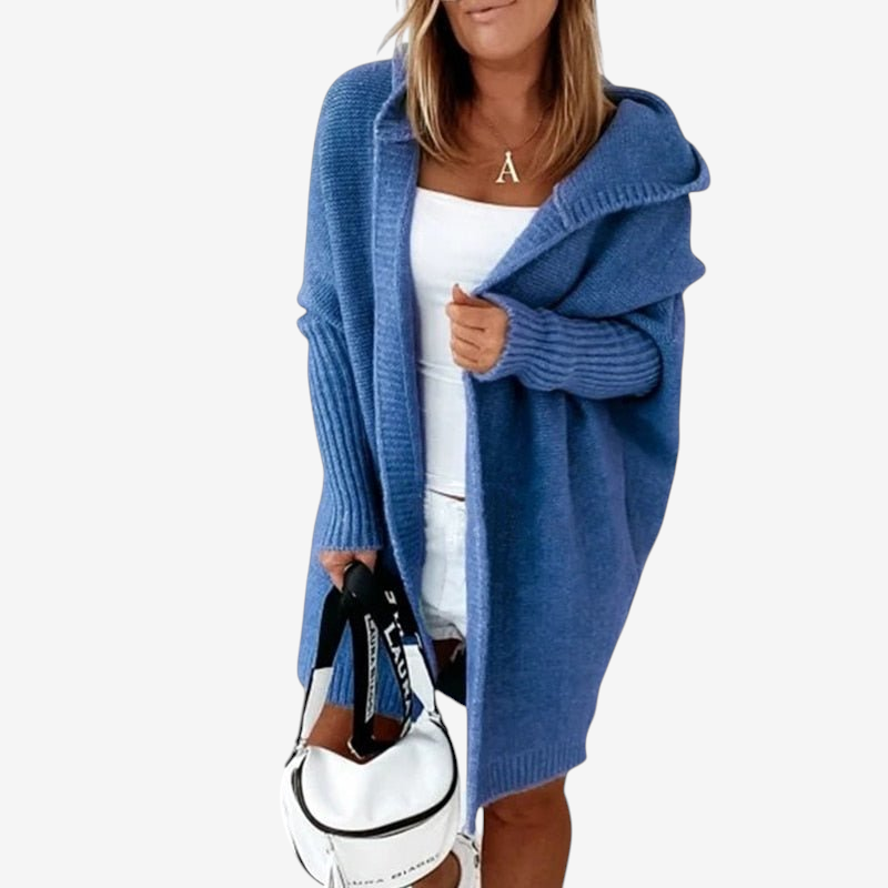 Kaja | Sofistikeret Hoodie Strikket Cardigan Dame
