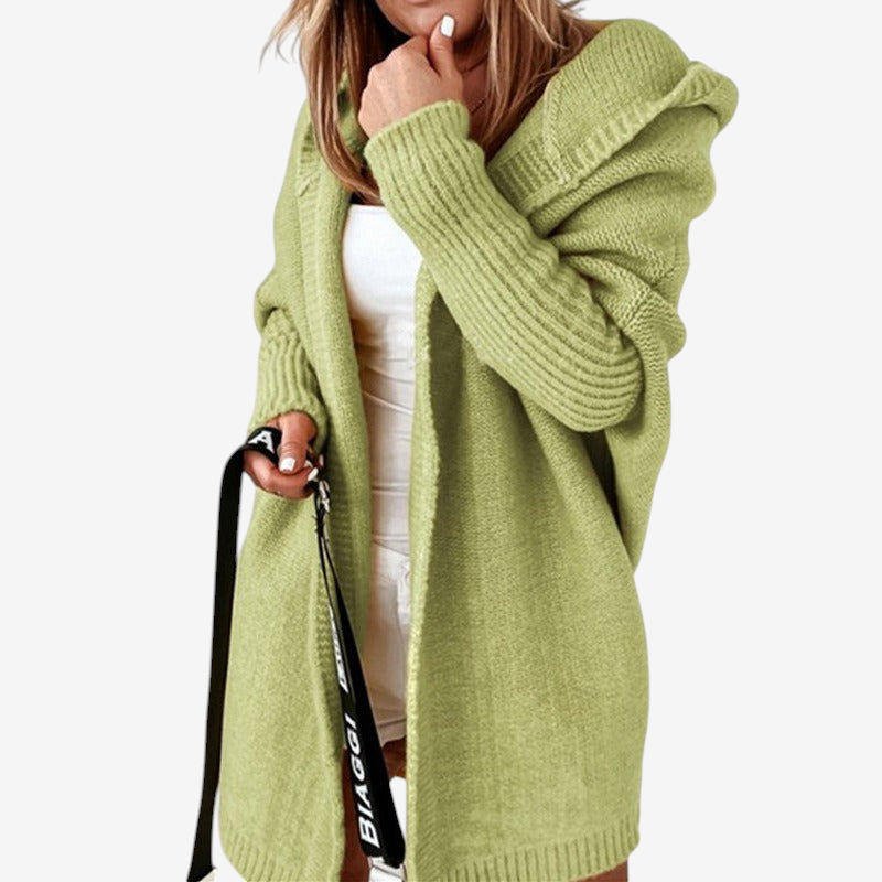 Kaja | Sofistikeret Hoodie Strikket Cardigan Dame