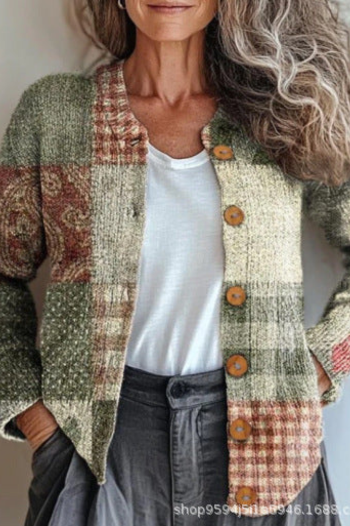 Kathleen | Chic Floral Button Front Knit Cardigan