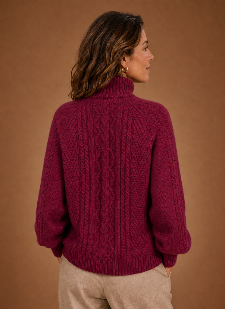 Kathleen | Stylish Cable Knit Turtleneck Sweater