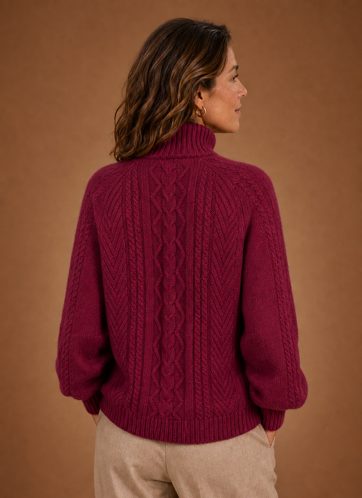 Kathleen | Stylish Cable Knit Turtleneck Sweater