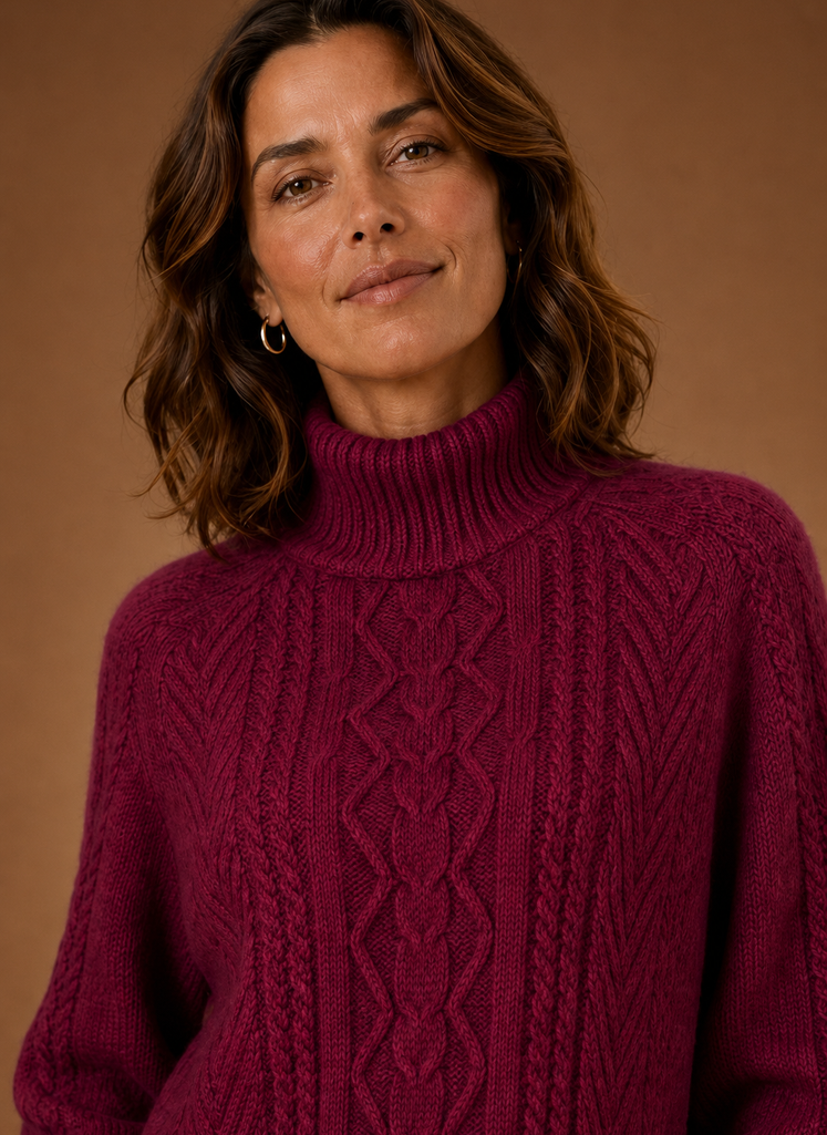Kathleen | Stylish Cable Knit Turtleneck Sweater