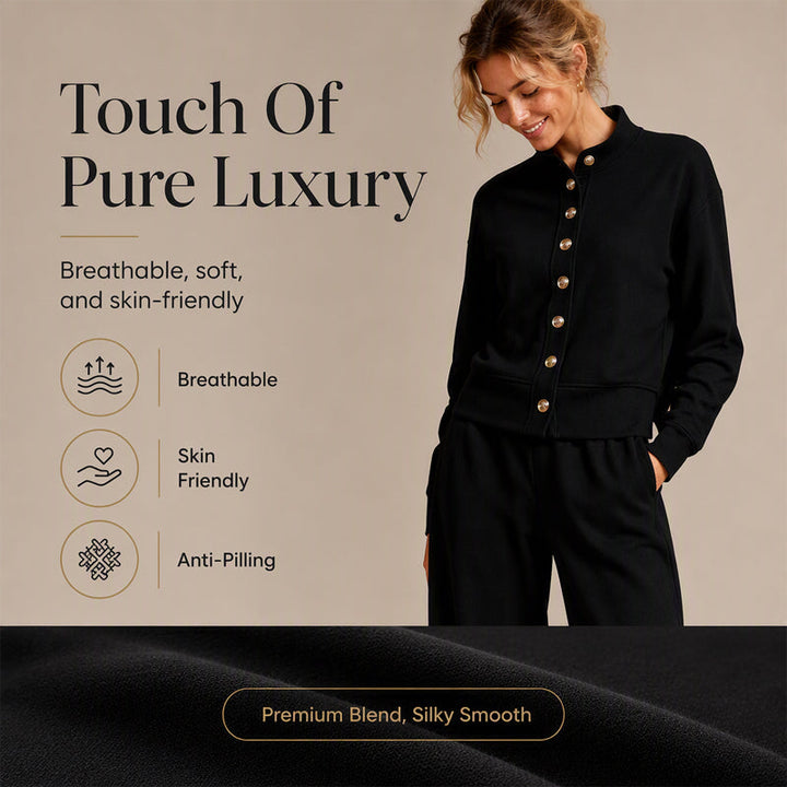 Kathryn | Classic Button-Down Wide Leg Lounge Set