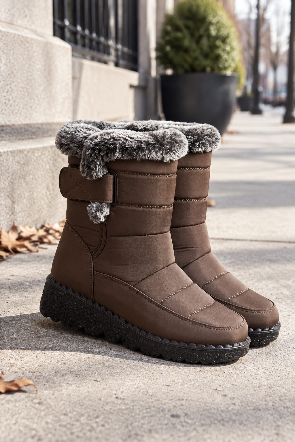 Kathryn | Graceful Faux Fur Trim Winter Boots