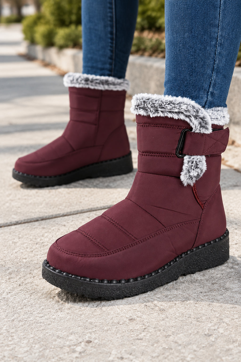 Kathryn | Graceful Faux Fur Trim Winter Boots