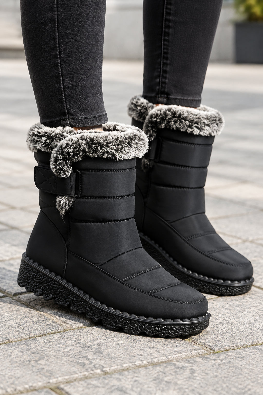 Kathryn | Graceful Faux Fur Trim Winter Boots