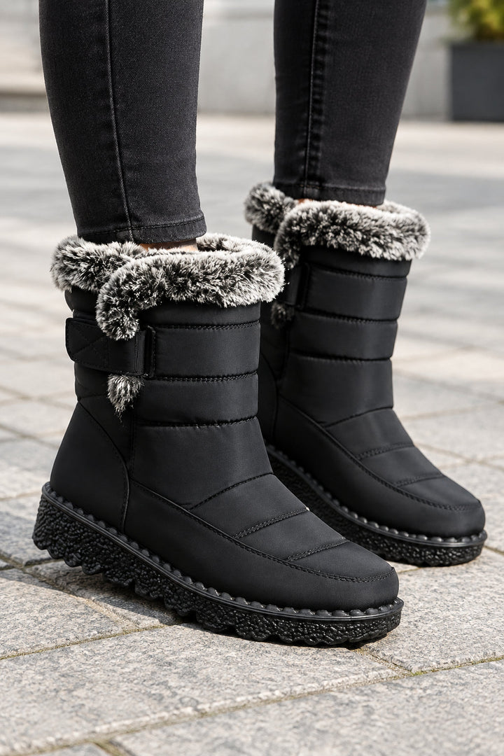 Kathryn | Graceful Faux Fur Trim Winter Boots