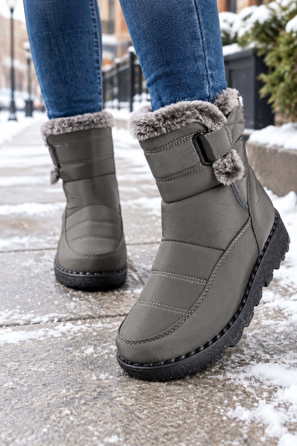 Kathryn | Graceful Faux Fur Trim Winter Boots