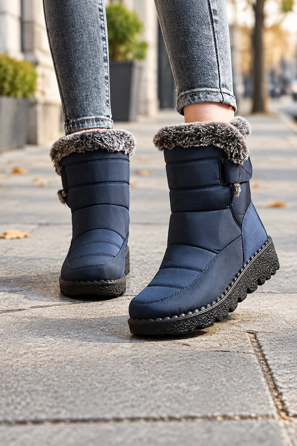 Kathryn | Graceful Faux Fur Trim Winter Boots