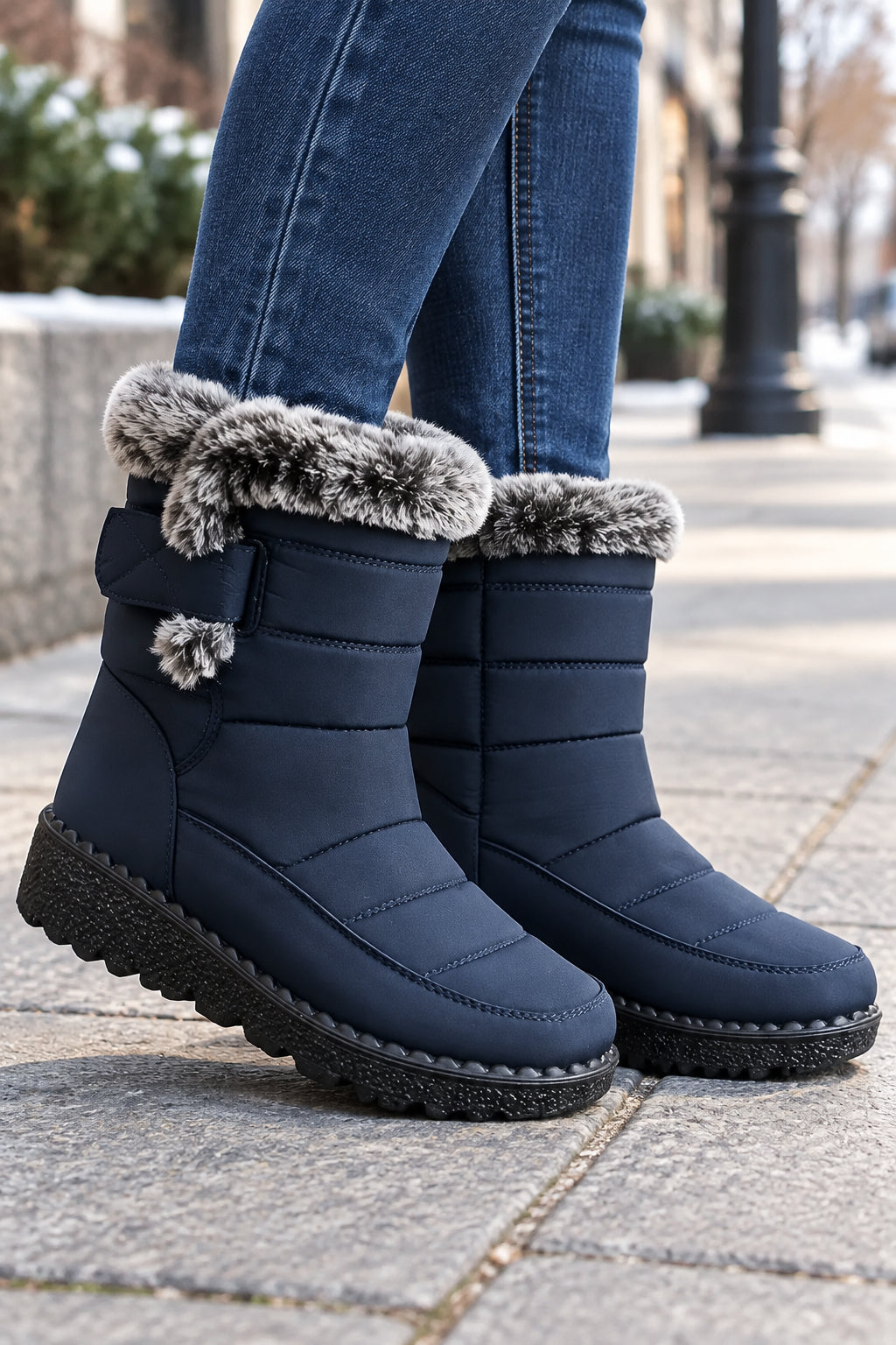 Kathryn | Graceful Faux Fur Trim Winter Boots