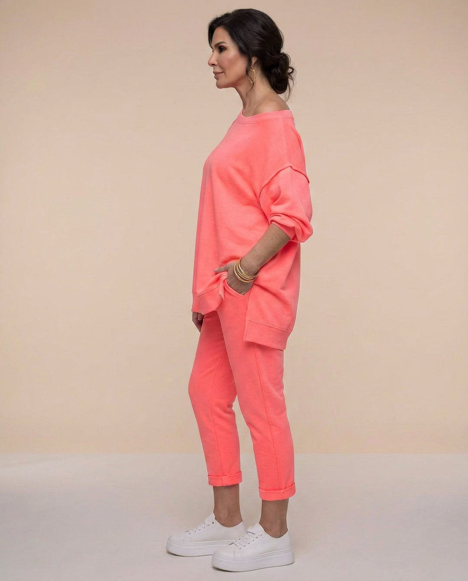 Kayla | Polished Off Shoulder Two Piece Lounge Set