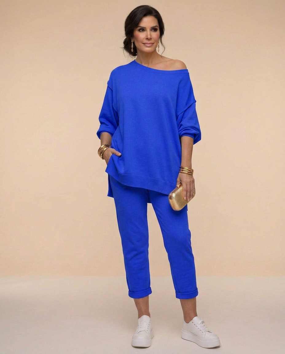 Kayla | Polished Off Shoulder Two Piece Lounge Set