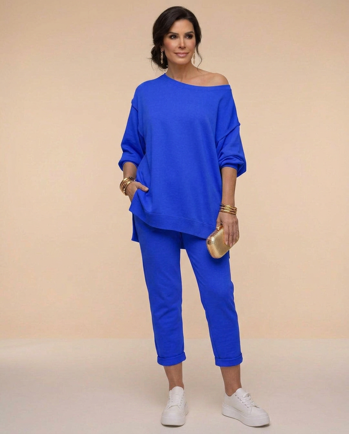 Kayla | Polished Off Shoulder Two Piece Lounge Set