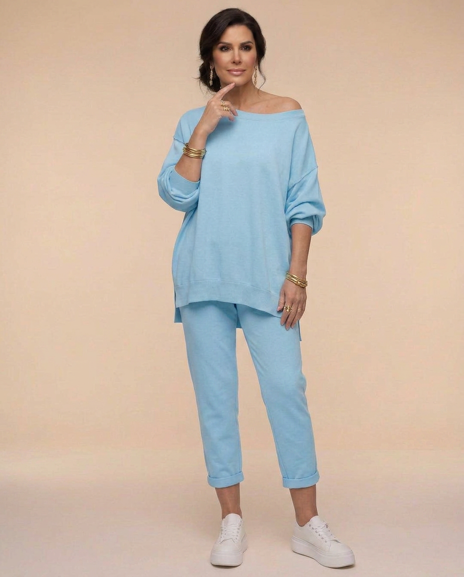 Kayla | Polished Off Shoulder Two Piece Lounge Set