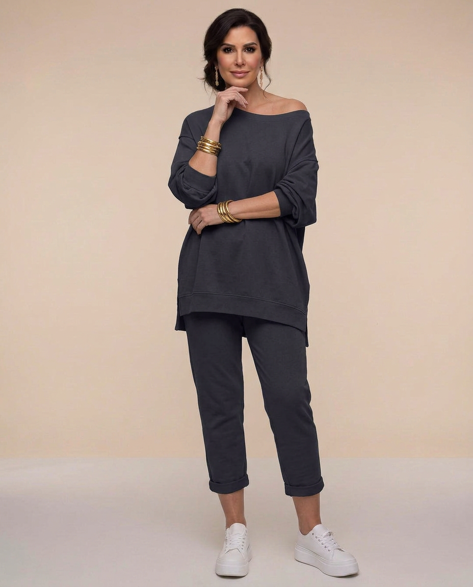Kayla | Polished Off Shoulder Two Piece Lounge Set