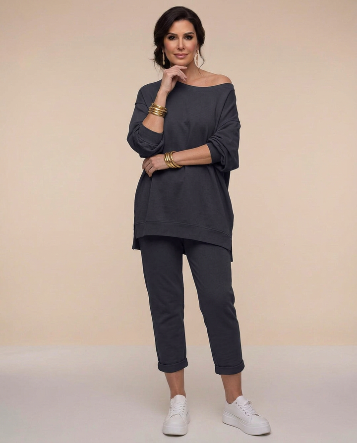 Kayla | Polished Off Shoulder Two Piece Lounge Set